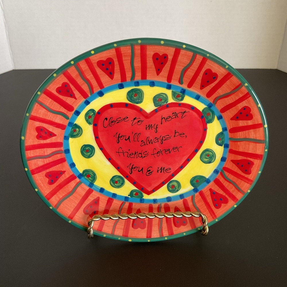 JOYCE SHELTON Social Expressions Colorful Sentimental Plate